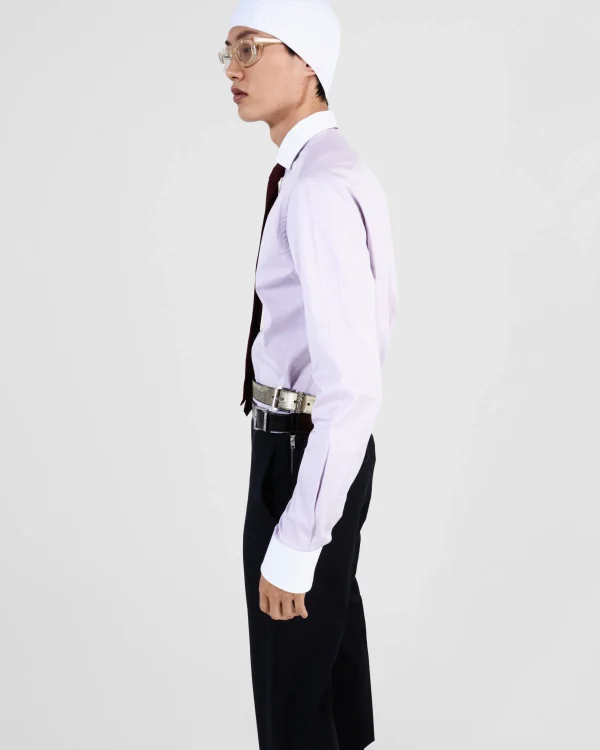 Shirts*Prada Cotton shirt Lilac/white