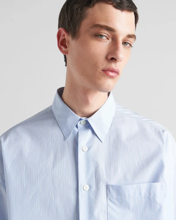 Shirts*Prada Cotton shirt White/skyblue/blue