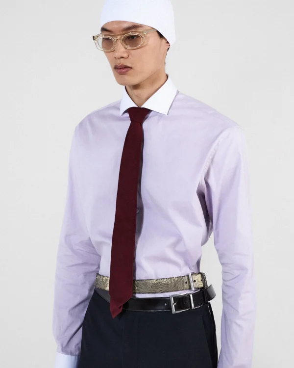 Shirts*Prada Cotton shirt Lilac/white