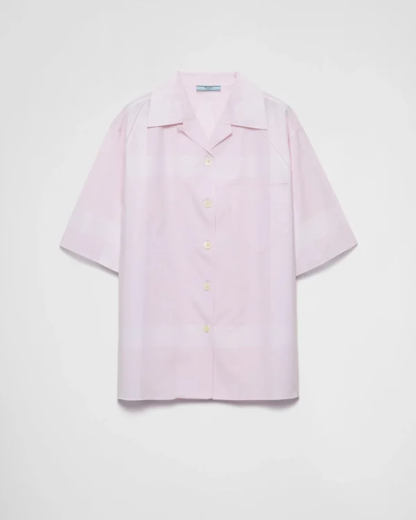 Shirts And Tops*Prada Cotton shirt in a check pattern Alabasterpink