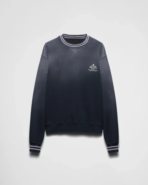 Jogging Suits And Sweatshirts*Prada Cotton sweatshirt Navy