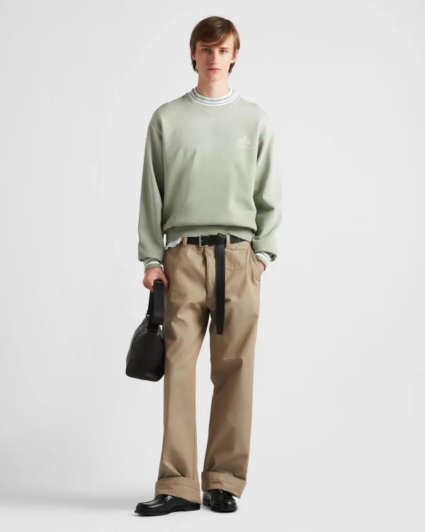 Jogging Suits And Sweatshirts*Prada Cotton sweatshirt Agavegreen