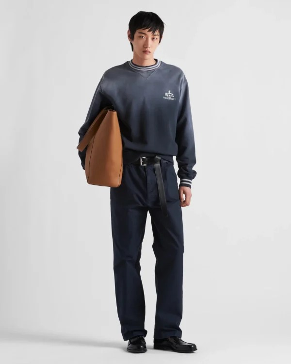 Jogging Suits And Sweatshirts*Prada Cotton sweatshirt Navy