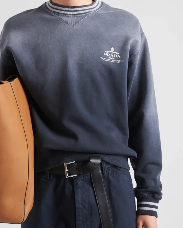 Jogging Suits And Sweatshirts*Prada Cotton sweatshirt Navy