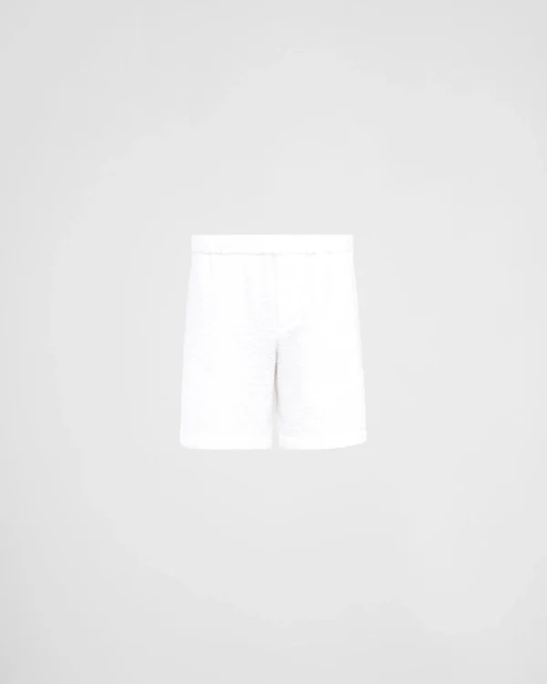 Trousers And Bermudas*Prada Cotton terry shorts White