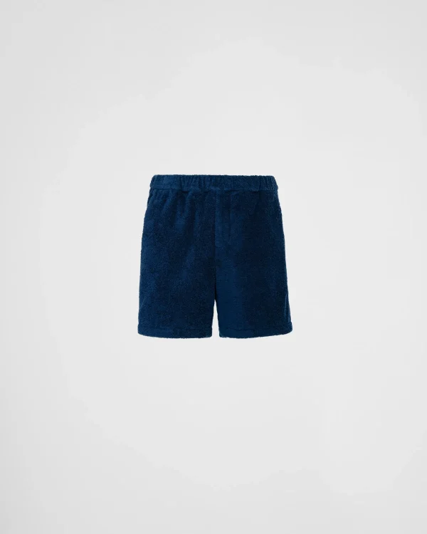 Trousers And Bermudas*Prada Cotton terry shorts Navy