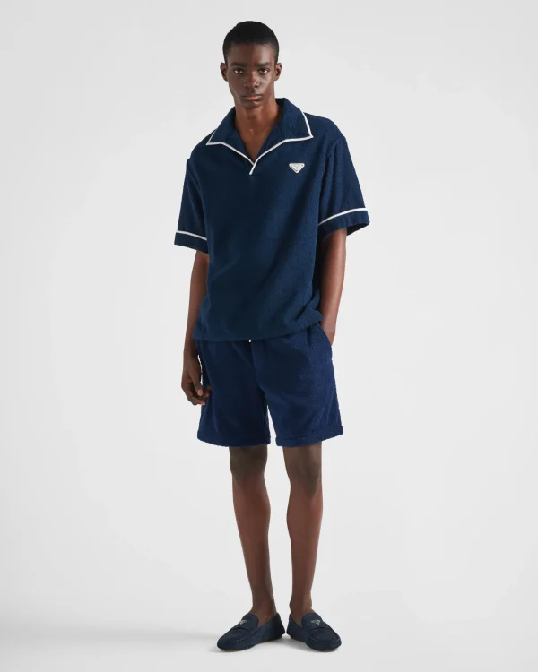 Trousers And Bermudas*Prada Cotton terry shorts Navy