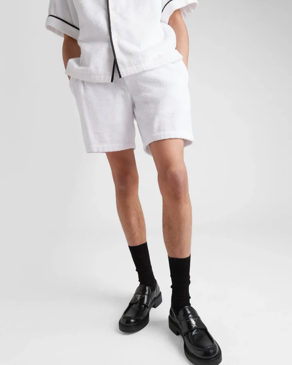 Trousers And Bermudas*Prada Cotton terry shorts White