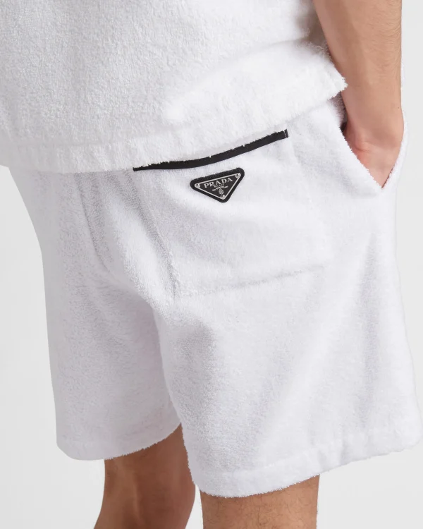 Trousers And Bermudas*Prada Cotton terry shorts White