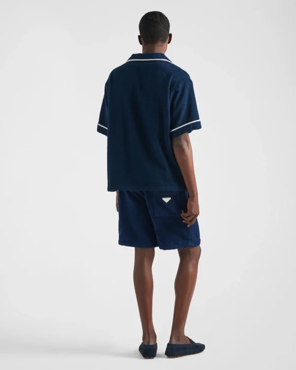 Trousers And Bermudas*Prada Cotton terry shorts Navy