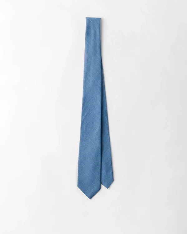 Ties And Bow Ties*Prada Cotton tie Lightblue