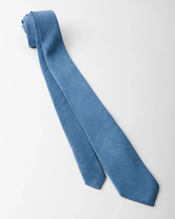 Ties And Bow Ties*Prada Cotton tie Lightblue