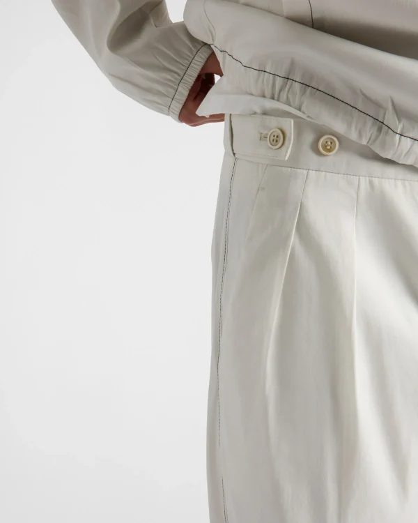 Trousers And Bermudas*Prada Cotton trousers Chalkwhite