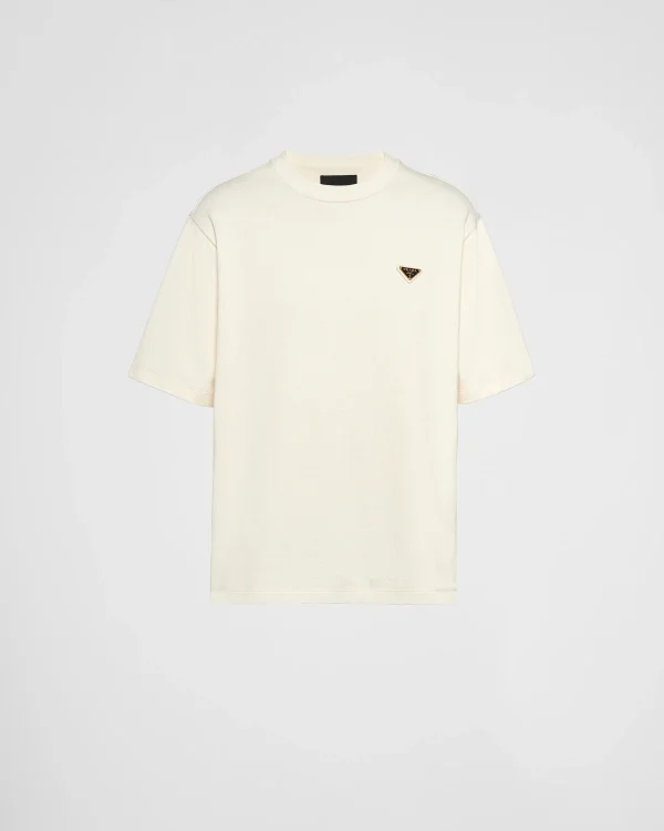 T-shirts And Polo Shirts*Prada Cotton T-shirt Natural