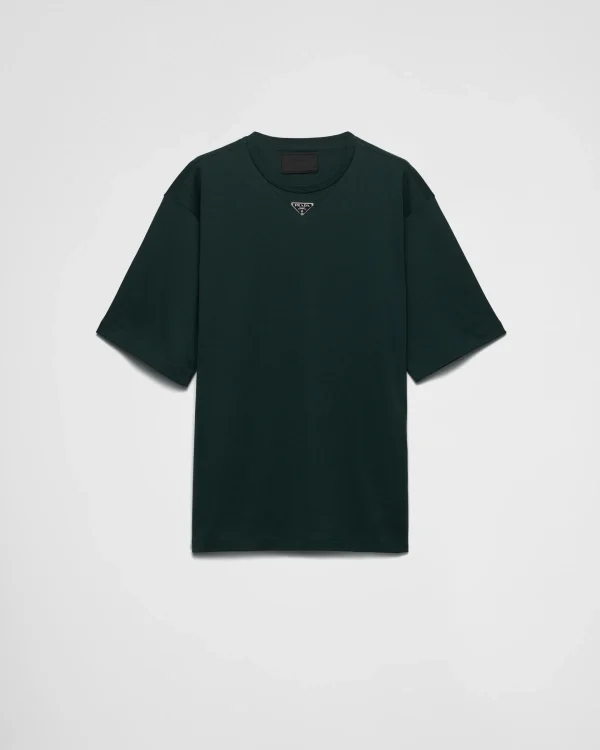 T-shirts And Polo Shirts*Prada Cotton T-shirt Bottlegreen