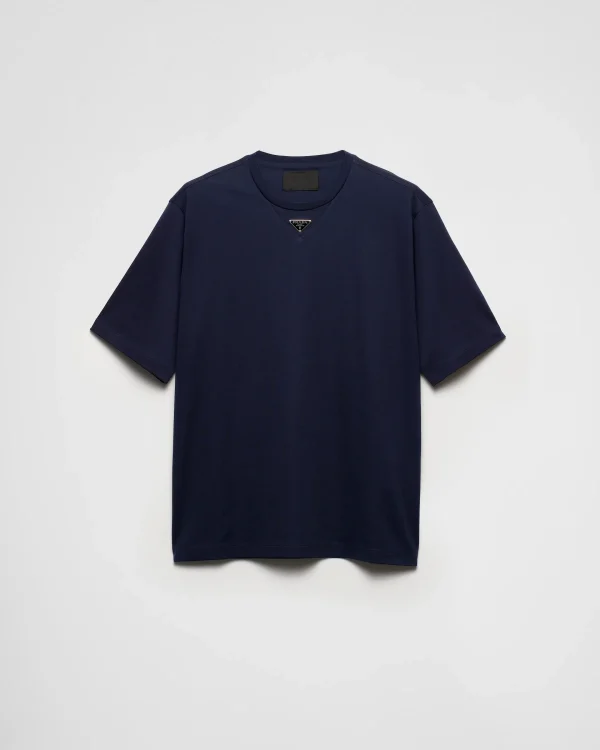 T-shirts And Polo Shirts*Prada Cotton T-shirt Navy