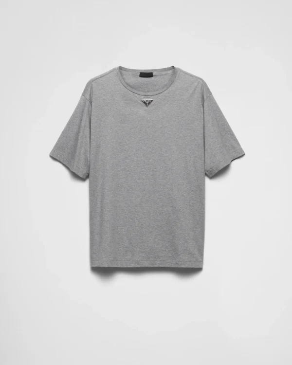 T-shirts And Polo Shirts*Prada Cotton T-shirt Grey