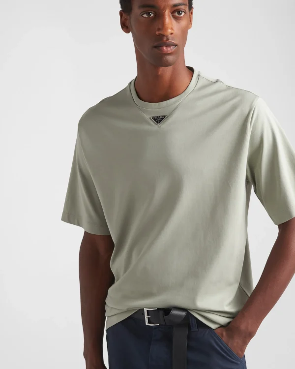 T-shirts And Polo Shirts*Prada Cotton T-shirt Agave