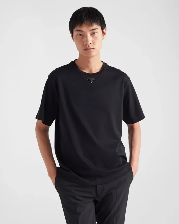 T-shirts And Polo Shirts*Prada Cotton T-shirt Black