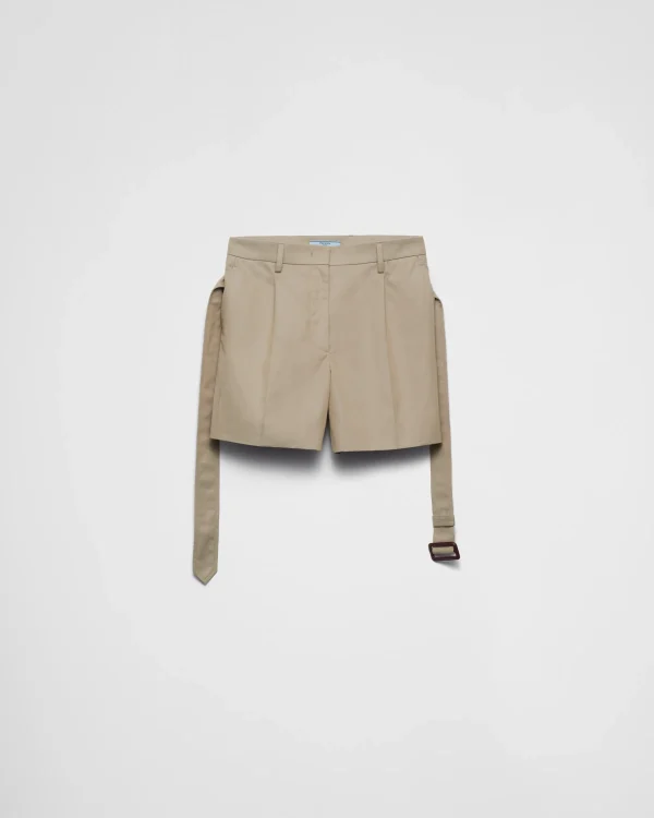 Trousers And Shorts*Prada Cotton twill Bermudas Beige