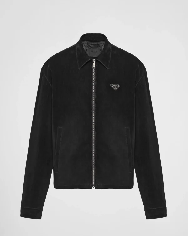 Jackets And Coats*Prada Cotton velvet blouson jacket Black