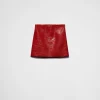 Leather Clothing*Prada Craquelé leather miniskirt Red