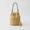 Shoulder Bags | Shoulder Bags*Prada Crochet and leather mini-bucket bag Natural