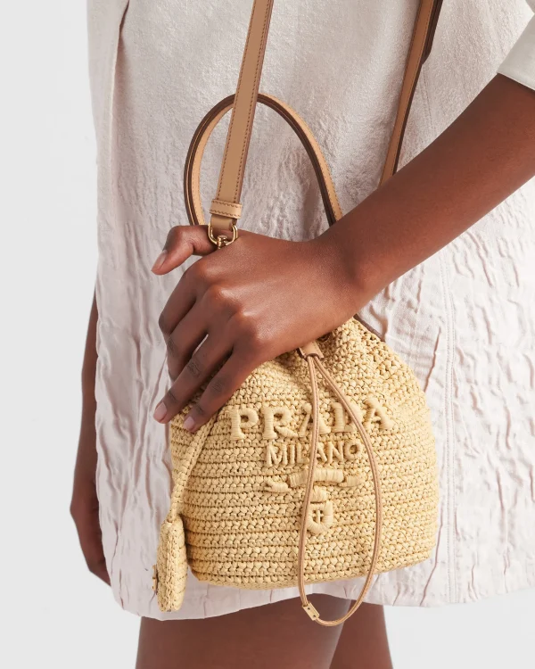 Shoulder Bags | Shoulder Bags*Prada Crochet and leather mini-bucket bag Natural