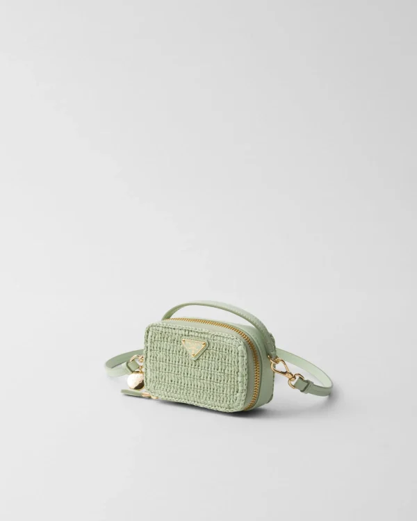 Mini Bags | Mini Bags*Prada Crochet and leather mini-pouch Aqua