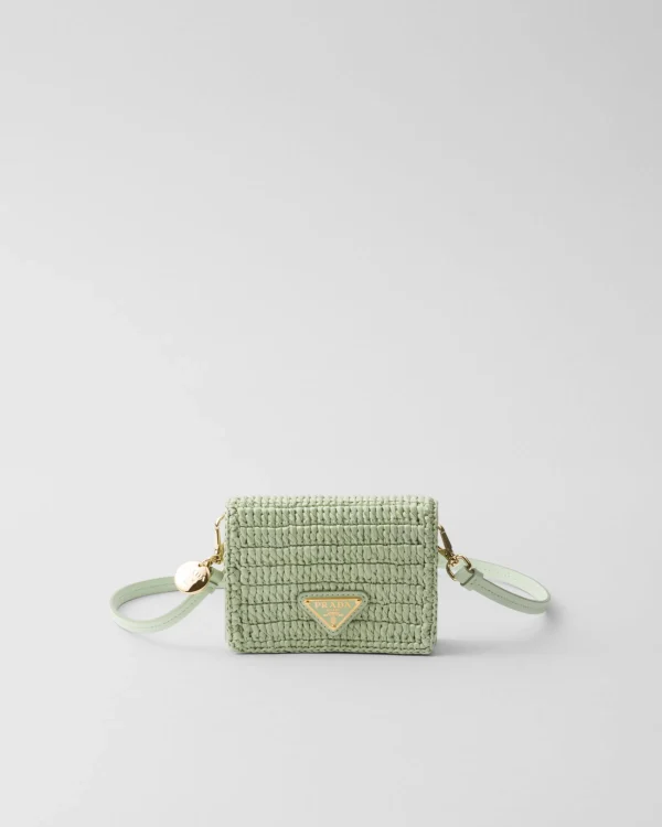 Card Holders*Prada Crochet card holder with shoulder strap Aqua