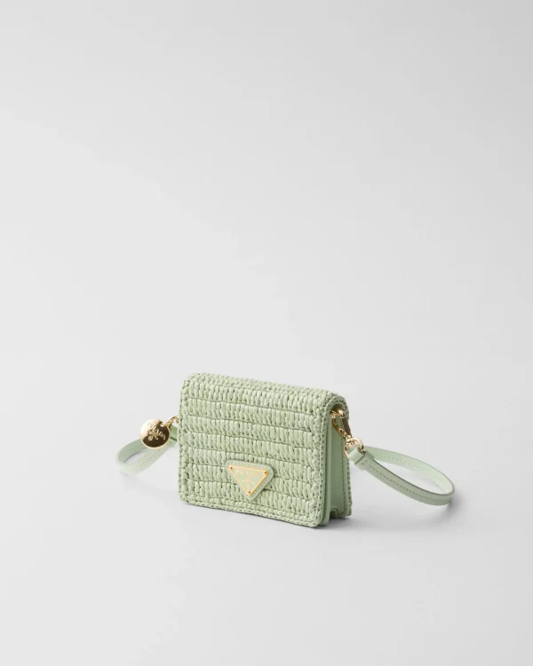 Card Holders*Prada Crochet card holder with shoulder strap Aqua