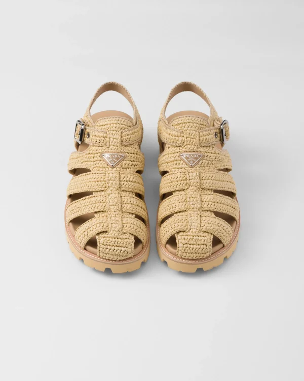 Sandals*Prada Crochet fisherman sandals Natural