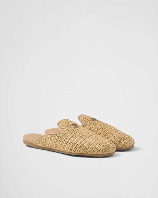 Sandals*Prada Crochet mules Natural