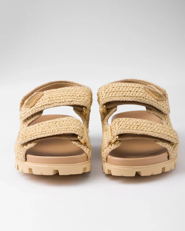 Sandals*Prada Crochet sandals Natural