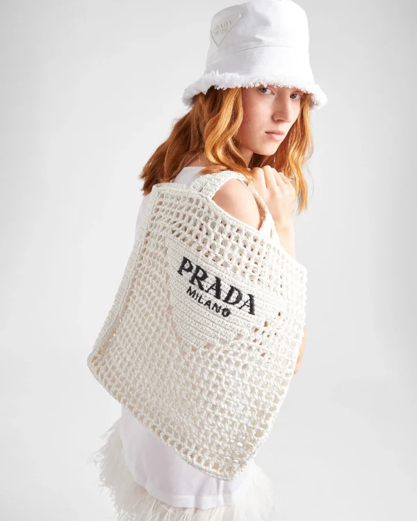 Totes | Totes*Prada Crochet tote bag White