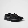 Loafers And Lace-ups*Prada Croco-print leather loafers Black