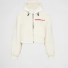 Women's Collection*Prada Cropped double fleece jacket White/white