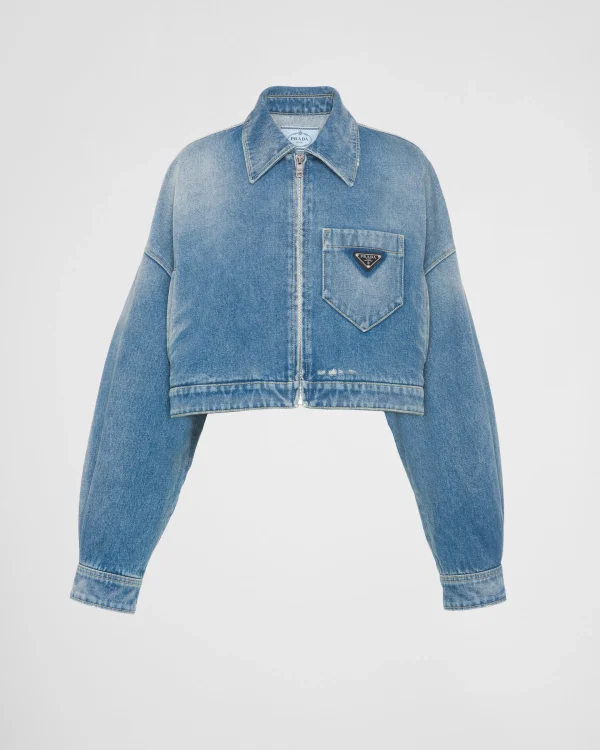 Denim*Prada Cropped organic denim jacket Midblue