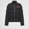 Men's Collection*Prada Cropped technical knit puffer jacket Black