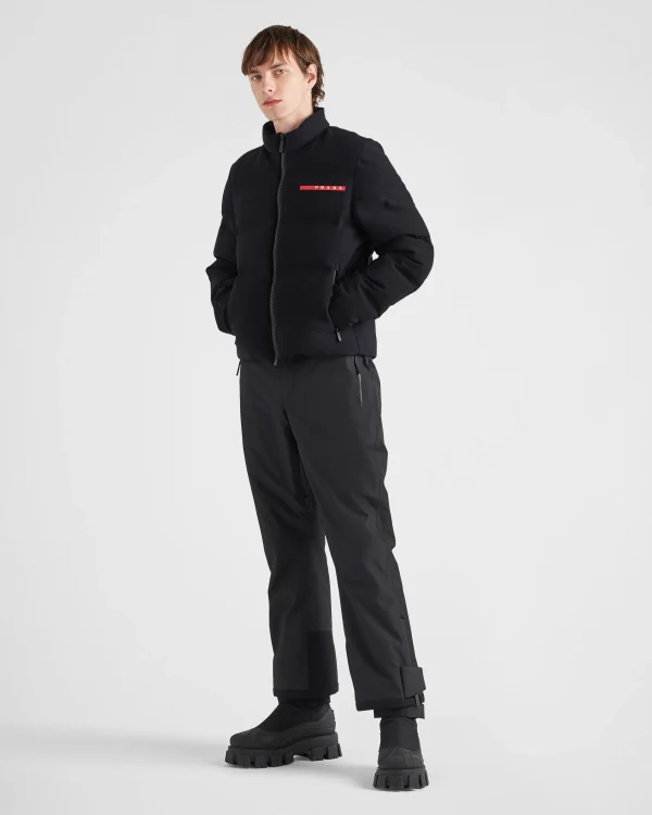 Men's Collection*Prada Cropped technical knit puffer jacket Black