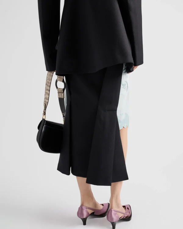 Skirts*Prada Deconstructed chevron midi-skirt Navy