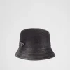 Hats And Gloves*Prada Denim bucket hat Black