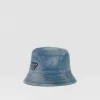 Hats And Gloves*Prada Denim bucket hat Lightblue