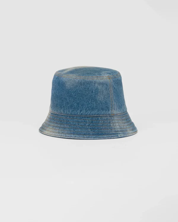 Hats And Gloves*Prada Denim bucket hat Lightblue