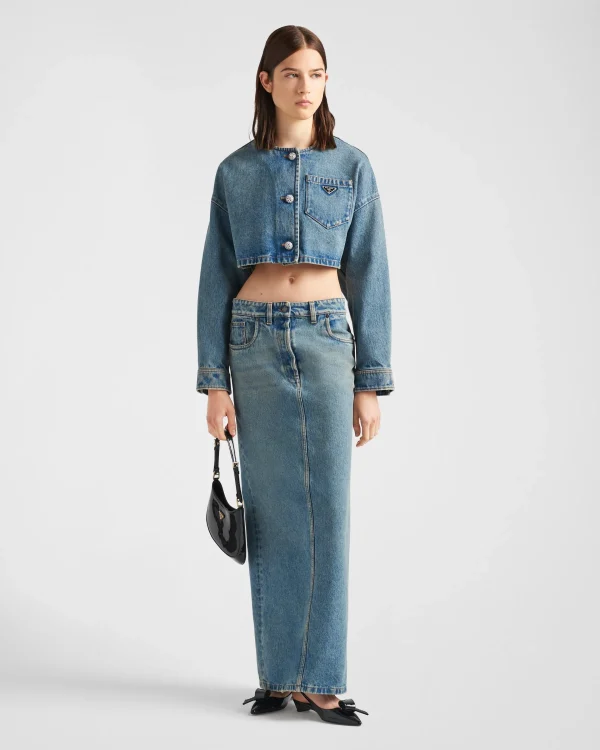 Denim*Prada Denim maxi-skirt Midblue