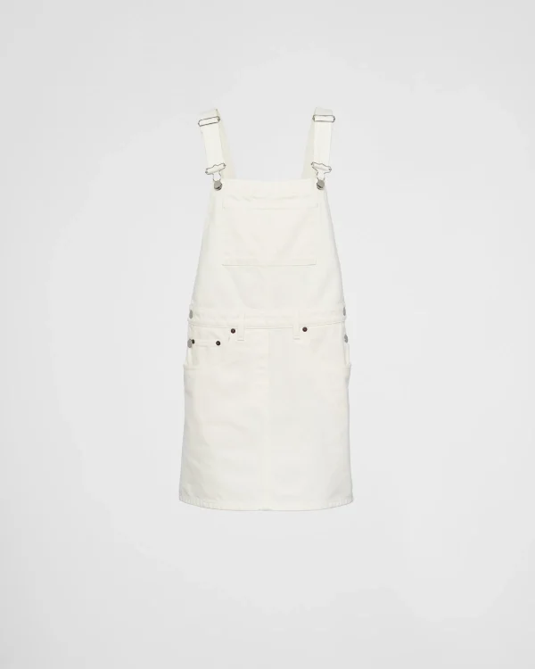 Denim*Prada Denim overall mini-dress White