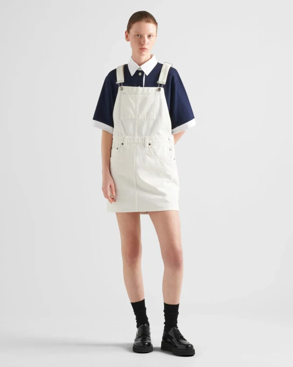 Denim*Prada Denim overall mini-dress White