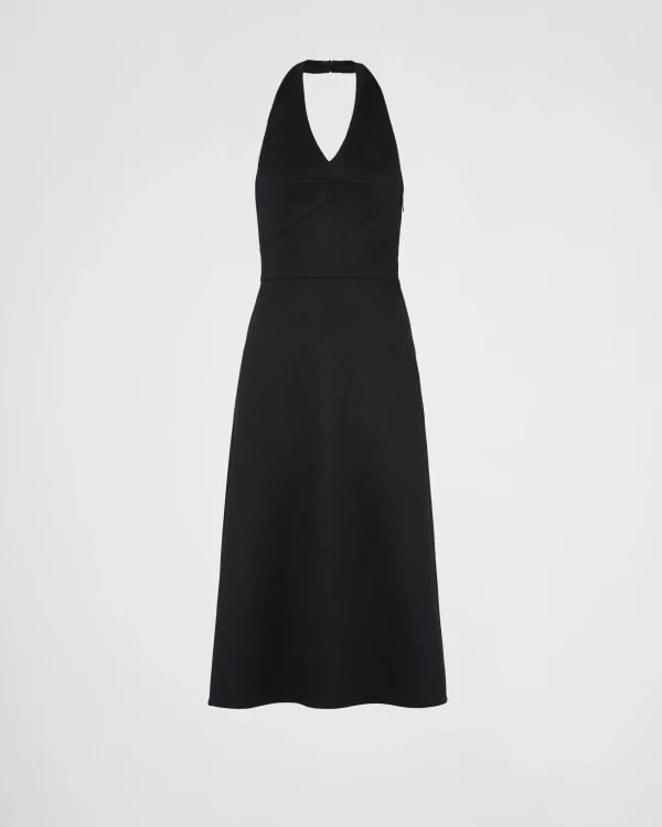 Dresses*Prada Double cashmere halter midi-dress Black