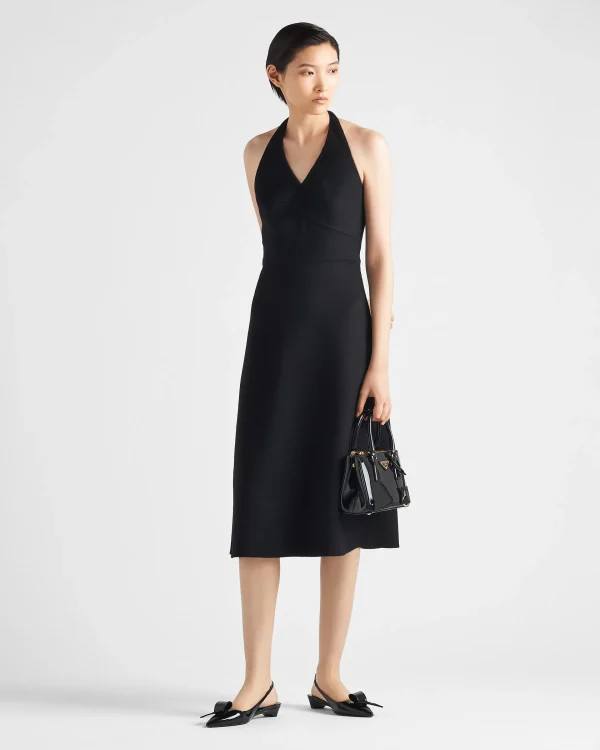 Dresses*Prada Double cashmere halter midi-dress Black