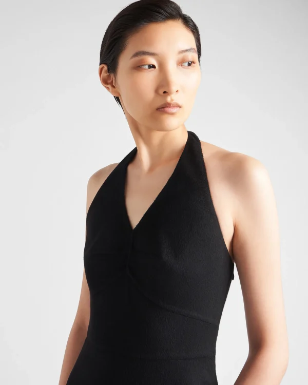 Dresses*Prada Double cashmere halter midi-dress Black